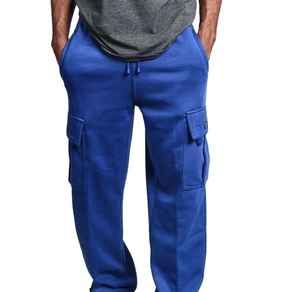 Pantalones Cargo Tácticos de Trabajo de Pesca en Color Azul Liso con 4 Bolsillos, Pierna Ancha, Estilo Vintage, Acampanados y Holgados - Product Image 6