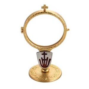 Monstrance en laiton de luxe, monstrance catholique, monstrance en laiton faite à la main, objet religieux pour l'autel, la prière et la chapelle - Product Image 4