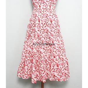 Manufacturer Wholesaler Indian 100% Cotton Formal Cute Casual Maxi <b>Dress</b> Printed Floral Off-Shoulder A-Line Breathable Party - Product Image 2