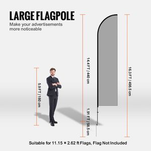 Kit Bandiera a Piuma Stampata (4 Pezzi) 5 Metri, Bandiere Pubblicitarie per Attività Commerciali all'Aperto - Product Image 3