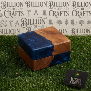 Caja de Anillos de Madera y Resina, Cuadrada, Moderna, Hecha a Mano, para Guardar Joyas - Product Image 6
