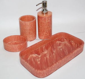 ชุดห้องน้ำโพลีเรซิ่นนอร์ดิก4ชิ้นชุดเครื่องกดสบู่เรซินสำหรับตกแต่งโรงแรมร้านอาหาร - Product Image 3