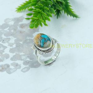 Anillo de Plata de Ley 925 con Gema de Turquesa de Ostra Espinosa Naranja, Diseño Hecho a Mano, Anillo de Promesa, Anillo Boho, Joyería de Turquesa - Product Image 6