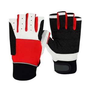 Exercise <b>Gloves</b> <b>Red</b> Accent Padded Palm Lifting <b>Gloves</b> for Hand Protection Custom Manufacturer - Product Image 2