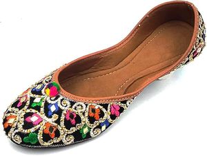 Zapatos Khussa de Boda para Mujer, Khussa Bordados a Mano, Planos para Interiores, Ligeros, de Colores Mixtos, Diseños Personalizados - Product Image 5