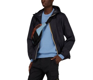 Men's Windproof Sports Coat for Spring Summer Warm Zipper <b>waterproof</b> Windbreaker <b>Jacket</b> with Collarless Design - Product Image 2