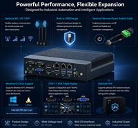 Mini PC Industrial sin Ventilador, Integrado, Windows/Linux, Doble DP/VGA, UPS, 4G/5G, WiFi, Montaje en Pared, Compacto, Automatización, en Stock