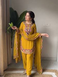 Designer Embroidered Pakistani Suit Set for Women Premium Cotton Kurta Pant Dupatta Festive Wear Party Wear Ethnic Salwar Kameez - Product Image 6