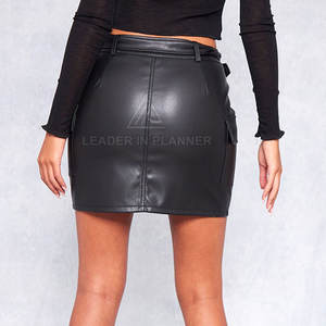 Faible MOQ, créez vos propres jupes en cuir, différents styles, vêtements de mode, jupes en cuir pour femmes - Product Image 4