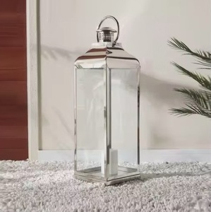 Elegant Tabletop Stainless Steel <b>Lantern</b> For Dining Decor Creating Refined Atmosphere For Events & Weddings - Product Image 1