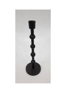Soporte de vela decorativo para el hogar de aluminio de gran venta, acabado negro mate muerto, soporte cónico para vela hecho a mano a granel - Product Image 1