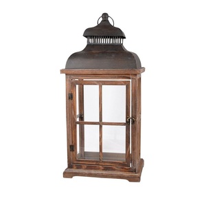 Portavelas de Madera Rústico Hecho a Mano con Ventana de Cristal y Asa de Cuerda para Decoración del Hogar y Bodas - Product Image 3