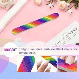 Limas de Uñas Profesionales de Alta Calidad, 12 Piezas, Doble Cara, Grano 100/180, Coloridas, para Manicura y Pedicura, Diseño Moderno - Product Image 4