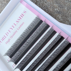 Extensions de cils individuels synthétiques faits à la main de haute qualité, volume en forme de W 0.07 YY, avec logo personnalisé - Product Image 2