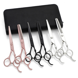 7 Inch Stainless Steel Scissors Up Down Curved <b>Shears</b> Sharp Edge Hair Cutting Barber Cutting Tools Barber Scissor Kit - Product Image 1