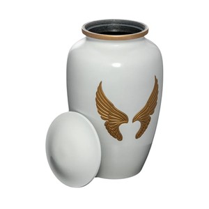 Hot Seller Handmade Gold Rose White Cremation Urn For Human Ashes <b>Large</b> Adult Brass Funeral <b>Memorial</b> Urn With Secure Lid - Product Image 3