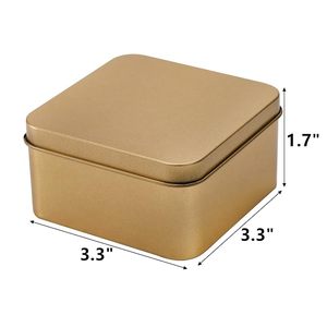 Tin <b>Boxes</b> with Lids, <b>Empty</b> Metal Tins, Portable Storage Metal Tin Container Organizer <b>for</b> Cookie, Candy, Treats, <b>Gifts</b> & craft - Product Image 3