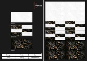 Carreaux muraux en céramique brillante 30x60 cm, design moderne pour la décoration murale intérieure de salle de bain et de cuisine avec finition brillante de qualité supérieure - Product Image 4