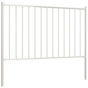 Panneau de clôture en acier thermolaqué blanc de 1,8 m x 0,76 m avec poteaux et filet de jardinage - Product Image 2