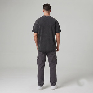 Camiseta Oversize para Hombre Personalizada, Estilo Urbano, con Lavado Ácido y Efecto Vintage, 100% Algodón - Product Image 4