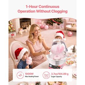 Macchina Elettrica Commerciale per Zucchero Filato da 1000W con Ciotola in Acciaio Inossidabile e Copertura - Product Image 4