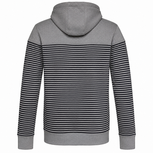 เสื้อฮู้ดซิปผู้ชายลายทางแบบลำลอง ผ้าฟลีซ เสื้อกันหนาวมีฮู้ด - Product Image 3