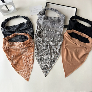 Bandanas multifonctionnelles carrées imprimées, foulard élastique pour cheveux, bandeau pour femmes, style décontracté, utilisation quatre saisons - Product Image 3
