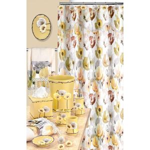 Set di 3 Asciugamani da Bagno Moderni Poppy Fields, Ensemble Decorativo Contemporaneo Beige, Set di Asciugamani da Bagno Moderni - Product Image 2
