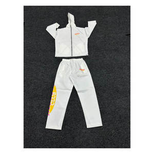 Survêtement décontracté en coton épais réfléchissant pour homme, respirant, séchage rapide, en molleton technique, haut d'été, logo personnalisé, marque, ensemble 2 pièces avec sweat à capuche - Product Image 6