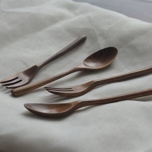 Juego de Cubiertos de Madera Natural Ecológicos de Primera Calidad - REHMAN CRAFT, Diseño Clásico, Cuchara y Tenedor Tallados a Mano, Utensilios de Cocina Tradicionales - Product Image 4