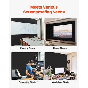 Set di 5 Pannelli Acustici Autoadesivi 47,2 X 23,6 X 0,4 Pollici in Fibra di Poliestere, Pannelli Fonoassorbenti per Pareti - Product Image 5