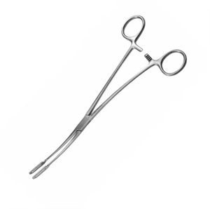 Pinces à éponges réutilisables en acier inoxydable de qualité médicale, outil chirurgical avec poignée ergonomique en anneau et mâchoires courbes dentelées - Product Image 5