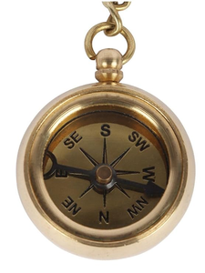 <b>Vintage</b> Brass <b>Compass</b> Keychain Nautical <b>Compass</b> Key Ring Maritime Travel Gift Collectible Accessory - Product Image 3