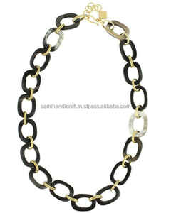 Collier en corne naturelle pour femmes de haute qualité accessoire de bijoux de chaîne de corde élégante pour les vêtements de fête - Product Image 3