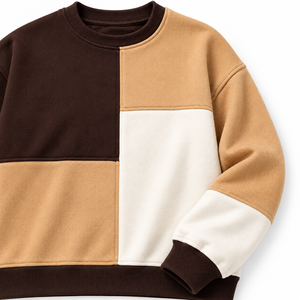 เสื้อสเวตเชิ้ตโอเวอร์ไซส์ผู้หญิง OEM แบบ Color Block 300 GSM ผ้าฝ้าย 65% โพลีเอสเตอร์ 35% ผ้าฟลีซเนื้อนุ่ม สไตล์สตรีทแวร์สั่งทำพิเศษ - Product Image 5