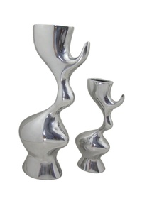 Nouveau design de haute qualité pot de vase à fleurs en aluminium finition argentée pour la décoration de la maison salon et chambre à coucher - Product Image 4