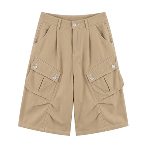 Pantalones Cortos Vaqueros Vintage Unisex Personalizados al por Mayor, Estilo Holgado de Verano, con Acabado Lavado, Moda Urbana, Bordes sin Rematar, Bolsillos Utilitarios, Estilo Hip Hop - Product Image 2