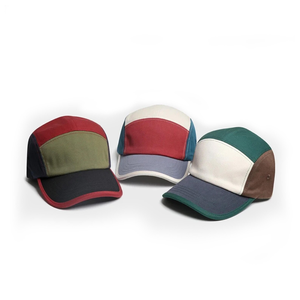 Casquette de baseball personnalisée avec broderie de logo, en sergé de coton color block, 5 panneaux, réglable, pour le sport – Fabricant - Product Image 4