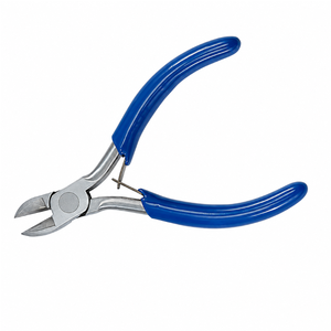 Pince coupante diagonale de précision à poignée bleue, outil de coupe de fil à coupe rasante, cisaille diagonale à ressort, poignée antidérapante, durable - Product Image 1