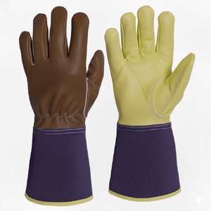 <b>Long</b> Cuff Leather Welding <b>Gloves</b> for Professional Welders Heat Resistant Industrial Safety Hand Protection <b>Gloves</b> - Product Image 3