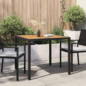 Tavolo da giardino in polyrattan per esterni nero 35,43 x 35,43 x 29,53 pollici - Product Image 1