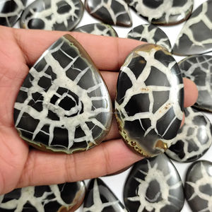 Cabujón de Septaria Negra Natural Pulido a Mano, Piedra Preciosa Suelta al por Mayor para Joyería con Alambre - Product Image 1