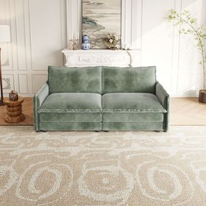 Divano a Due Posti in Tessuto Corduroy, Imbottito, Grande Dimensione con Seduta Profonda e 2 Cuscini per Soggiorno - Product Image 3