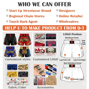 Shorts de Muay Thai professionnels en tissu respirant, shorts de kickboxing MMA, design personnalisé, fabriqués par Bhutta Enterprises - Product Image 6