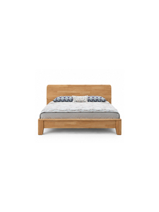 Lit king size simple en bois massif, moins de 2 mètres, lit double en chêne naturel, mobilier pour hôtel, appartement, maison d'hôtes - Product Image 1