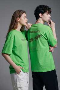 T-shirt vert surdimensionné en coton 100% pour hommes, design personnalisé, t-shirts de sport imprimés à manches courtes, motif uni décontracté, taille plus - Product Image 2
