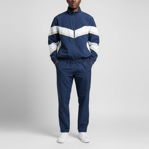 Custom Plus Size Men's Nylon Windbreaker Tracksuit Waterproof 3M Reflective Zip Up OEM <b>Set</b> - Product Image 1