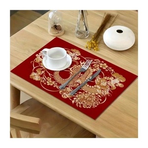 Luxury Round Embroidered All-over Beige Handmade Classy Custom Heat Resistant Organic Cotton Quick Dry Tablemat Drop Shipping - Product Image 4