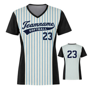 Maillot de softball élégant pour femme à manches courtes, avec empiècements en maille respirante, séchage rapide, 100 % polyester, pour usage décontracté - Product Image 5