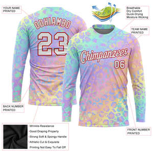 Custom Long Sleeve Baseball Jersey Wholesale Pastel <b>Leopard</b> <b>Print</b> Team Uniform Personalized OEM <b>Men's</b> <b>Shirts</b> supplier - Product Image 2